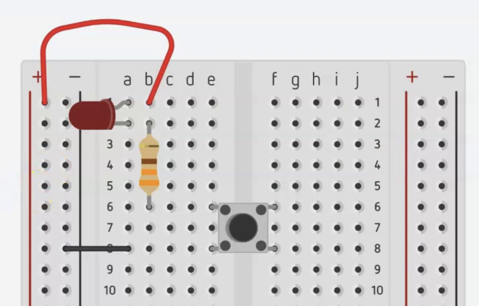 circuit button and led