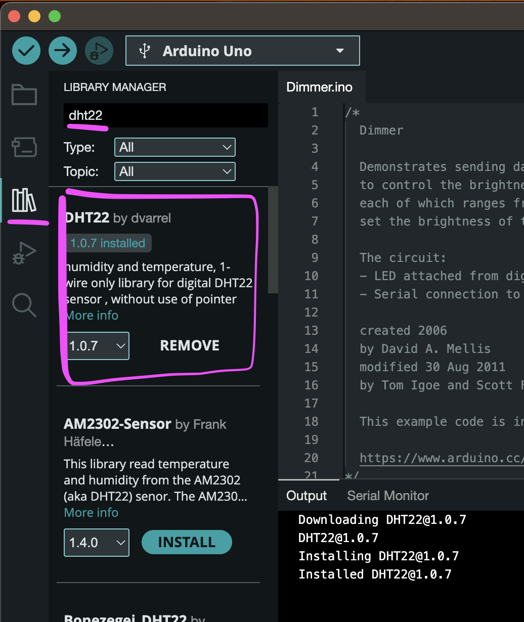 screenshot install dht22